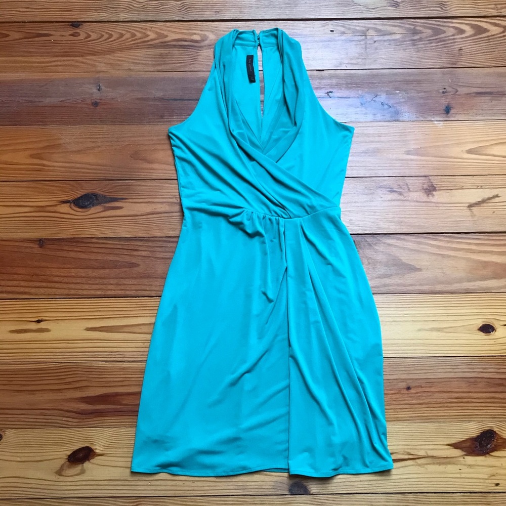 The Limited Teal High Collar Midi Sleeveless Dress, EUC, M